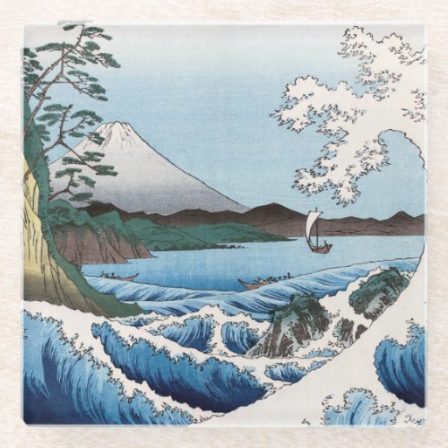 Utagawa Hiroshige _ Sea off Satta Suruga Province Glass Coaster