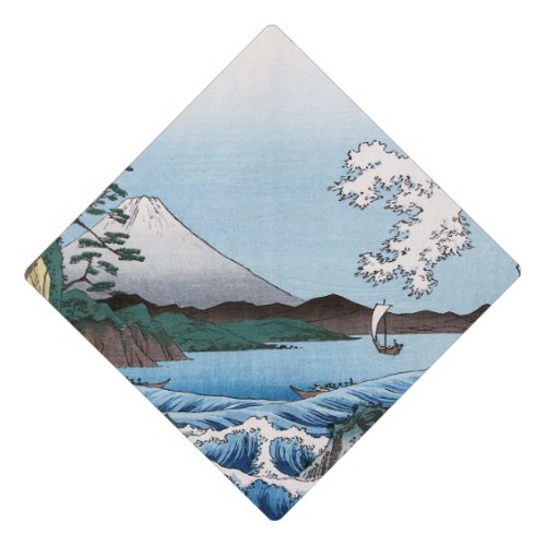 Utagawa Hiroshige _ Sea off Satta Suruga Province Graduation Cap Topper