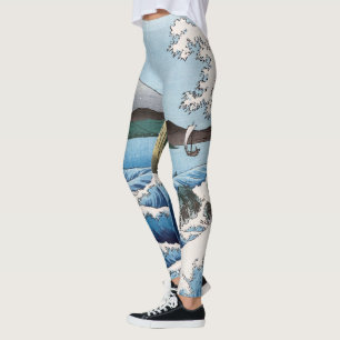 Utagawa Hiroshige - Sea off Satta, Suruga Province Leggings