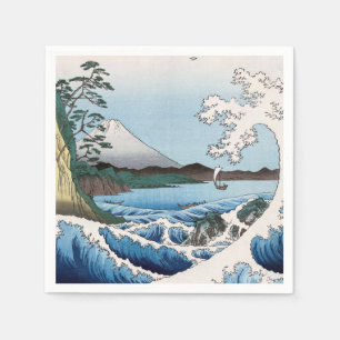 Utagawa Hiroshige - Sea off Satta, Suruga Province Napkins