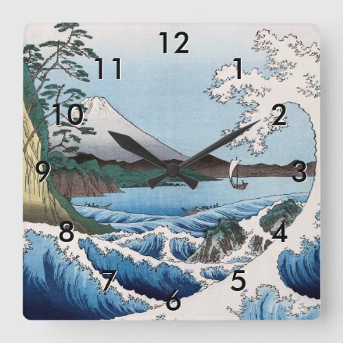 Utagawa Hiroshige _ Sea off Satta Suruga Province Square Wall Clock