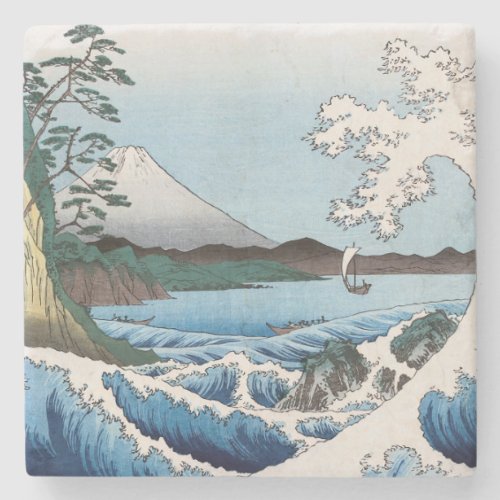 Utagawa Hiroshige _ Sea off Satta Suruga Province Stone Coaster