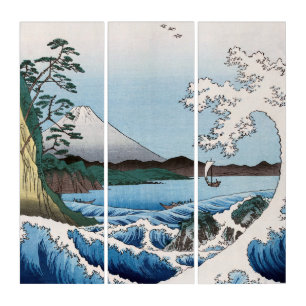 Utagawa Hiroshige - Sea off Satta, Suruga Province Triptych