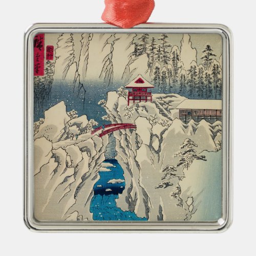 Utagawa Hiroshige _ Snow on Mount Haruna Metal Ornament