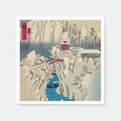 Utagawa Hiroshige _ Snow on Mount Haruna Napkins