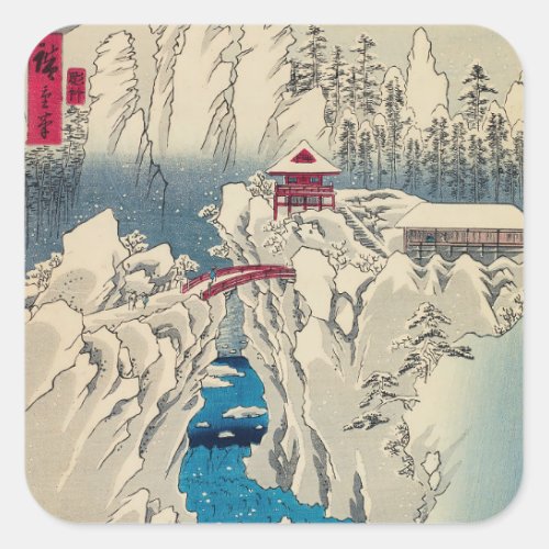 Utagawa Hiroshige _ Snow on Mount Haruna Square Sticker