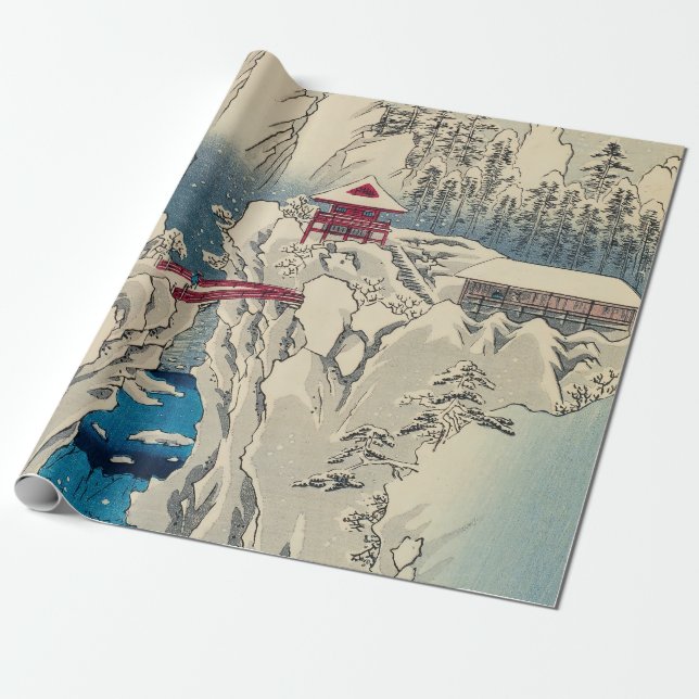 Utagawa Hiroshige - Snow on Mount Haruna Wrapping Paper (Unrolled)