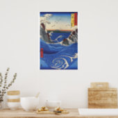 Utagawa Hiroshige, Wild Sea Breaking on the Rocks Poster (Kitchen)