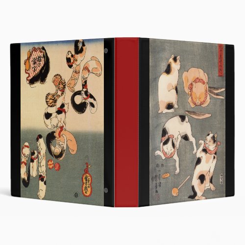 Utagawa Kuniyoshi Cat Art 3 Ring Binder