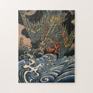 Utagawa Kuniyoshi Dragon Plunging into Water Jigsaw Puzzle