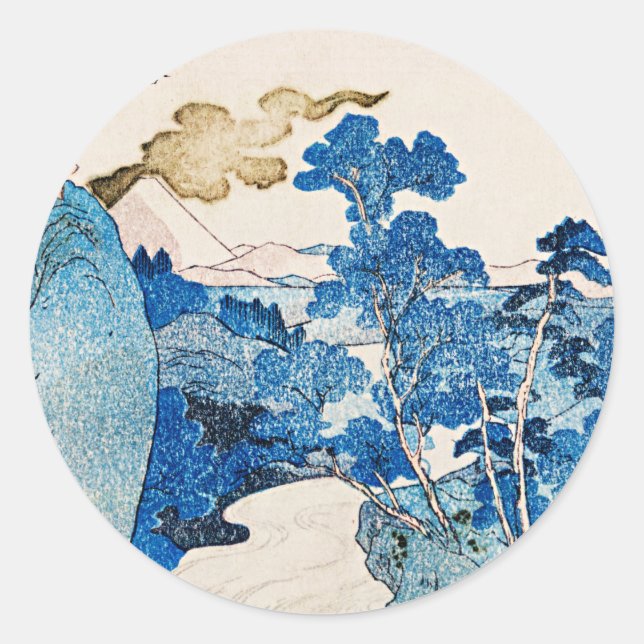 Utagawa Kuniyoshi - Fuji no Yukei Classic Round Sticker (Front)