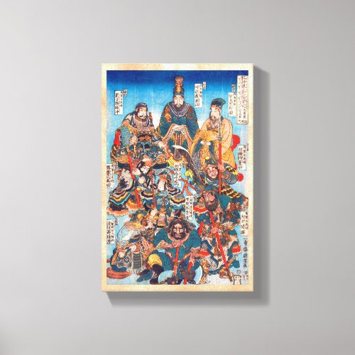 Utagawa Kuniyoshi Legendary Suikoden heroes Canvas Print