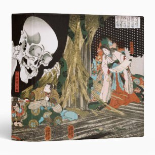 Utagawa Kuniyoshi Warrior vs. Ghost,Japanese Art 3 Ring Binder