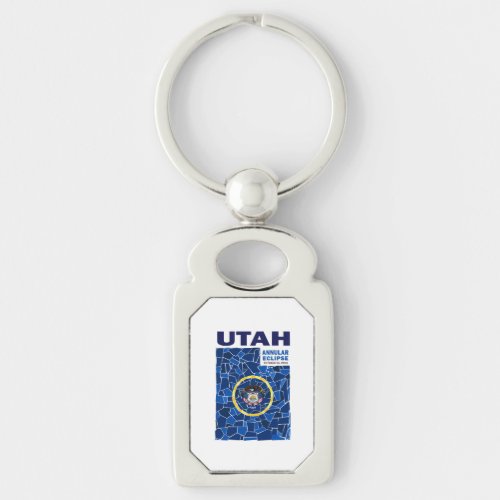Utah Annular Eclipse Metal Keychain