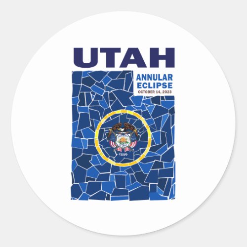 Utah Annular Eclipse Round Sticker