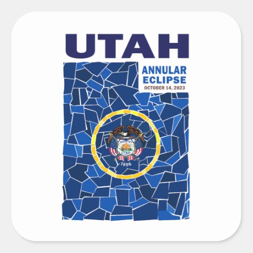 Utah Annular Eclipse Square Sticker