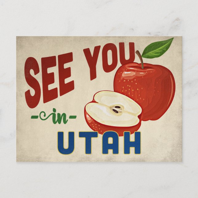 Utah Apple - Vintage Travel Postcard (Front)