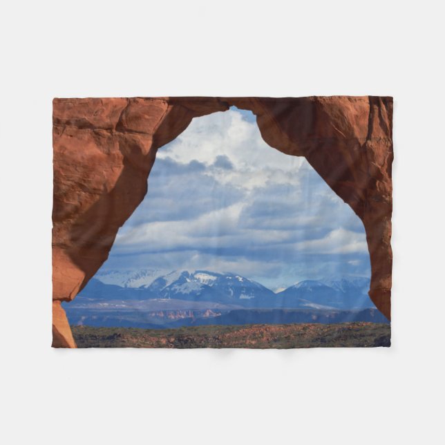 Utah, Arches National Park, Delicate Arch Fleece Blanket (Front (Horizontal))