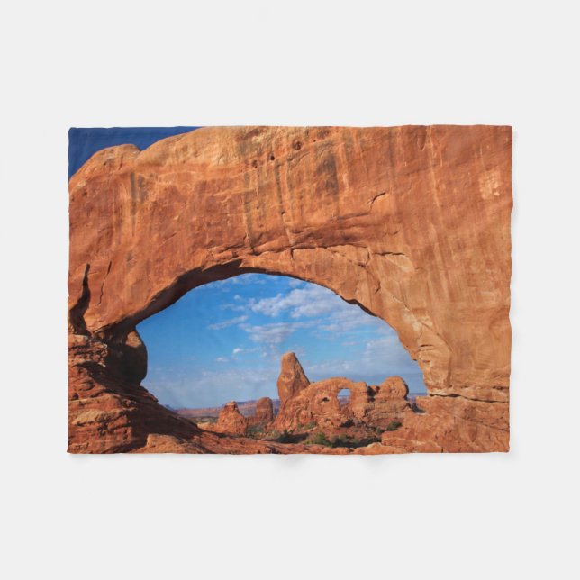Utah, Arches National Park, Turret Arch 3 Fleece Blanket (Front (Horizontal))