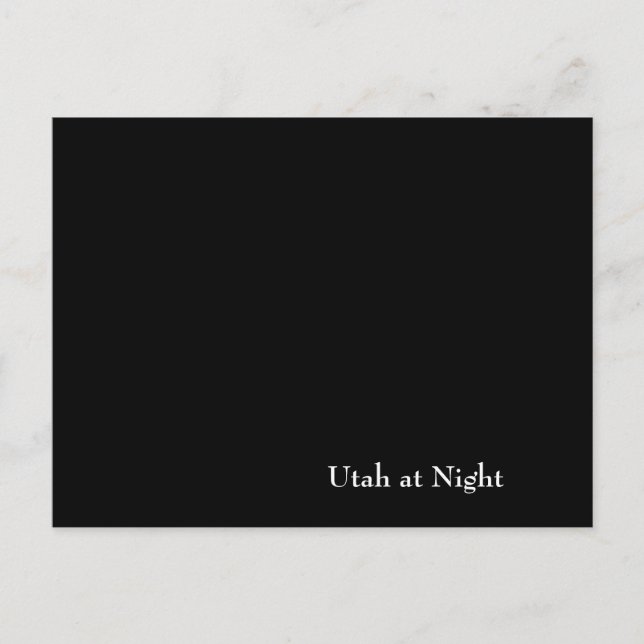 Utah at Night Postcard (Front)