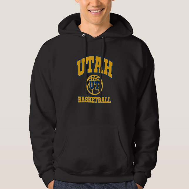 Utah Basketball Fan Jersey Style Sporty Design Sta Hoodie (Front)