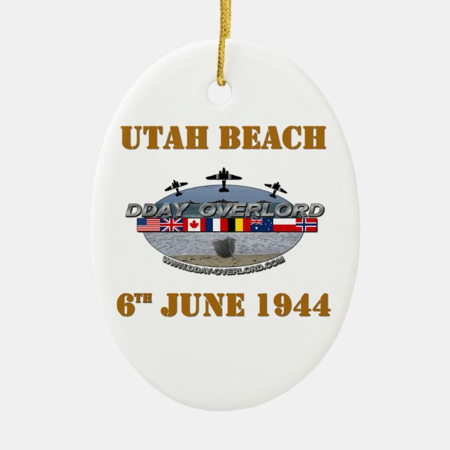 Utah Beach 6th June 1944 Ceramic Ornament (Front)