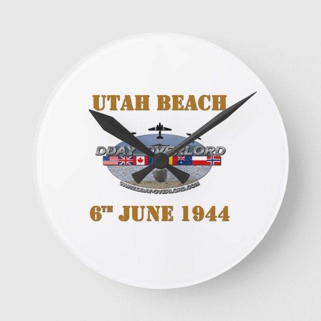 Utah Beach 6th June 1944 Round Clock (Front)