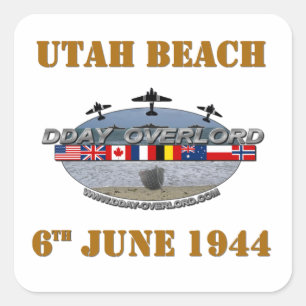 Utah Beach 6th June 1944 Square Sticker