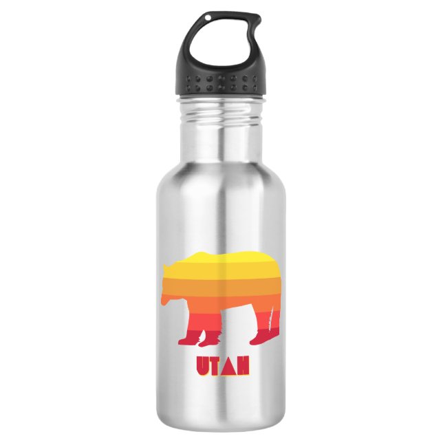 Utah Bear Stainless Steel Water Bottle (Front)
