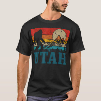 Utah Bigfoot Vintage Mountains Hiking Camping T-Shirt