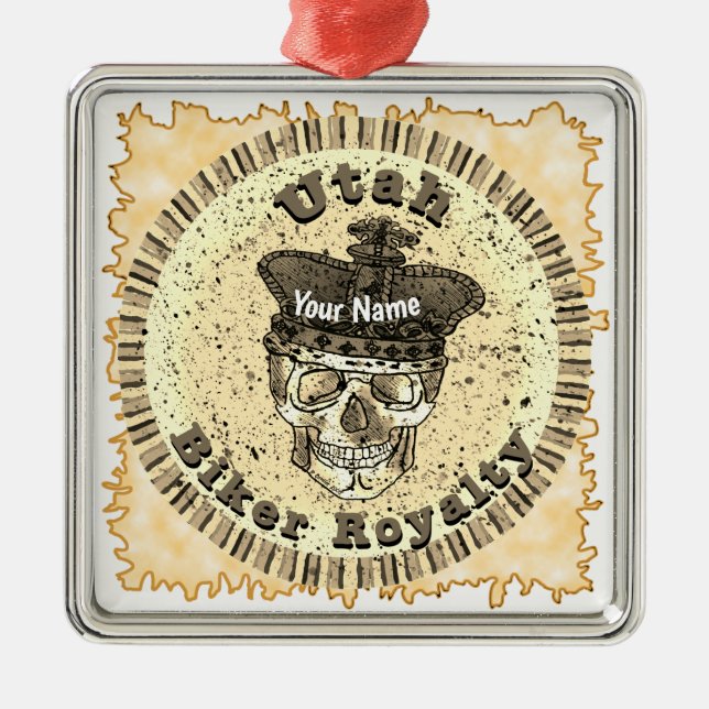 Utah Biker Metal Ornament (Front)