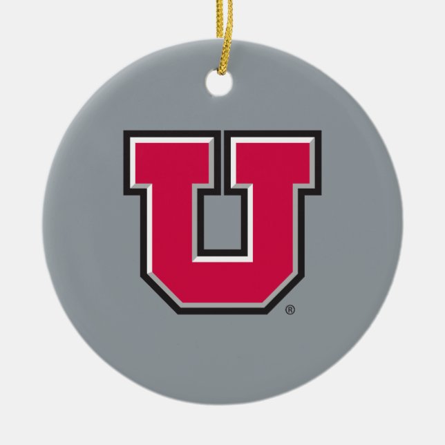 Utah Block U Ceramic Ornament (Front)