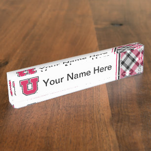 Utah Block U Name Plate