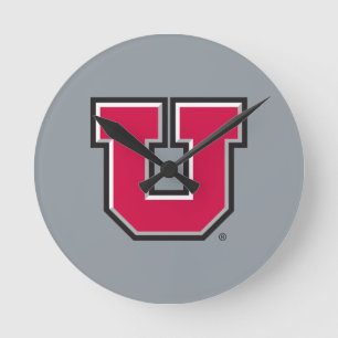 Utah Block U Round Clock