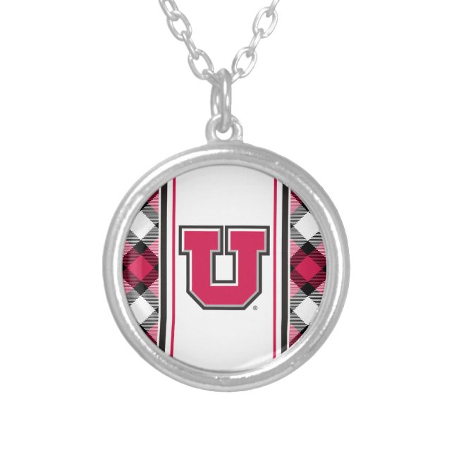 Utah Block U Silver Plated Necklace (Front)