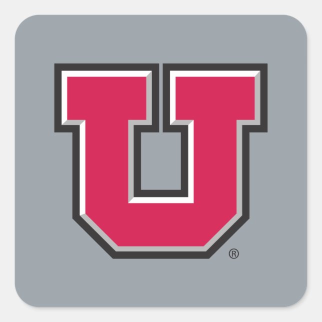 Utah Block U Square Sticker (Front)