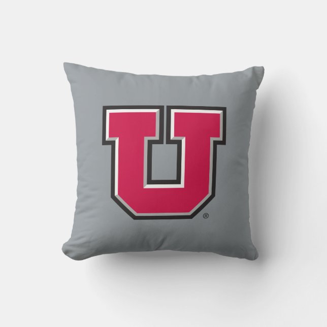 Utah Block U Throw Pillow (Front)