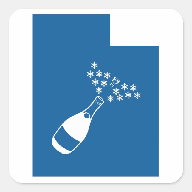 Utah Champagne Powder Square Sticker (Front)