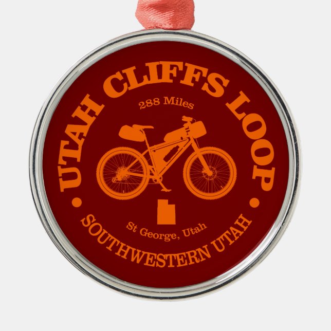 Utah Cliffs Loop (cycling) Metal Ornament (Front)