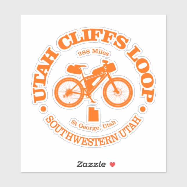 Utah Cliffs Loop (cycling) Sticker (Sheet)