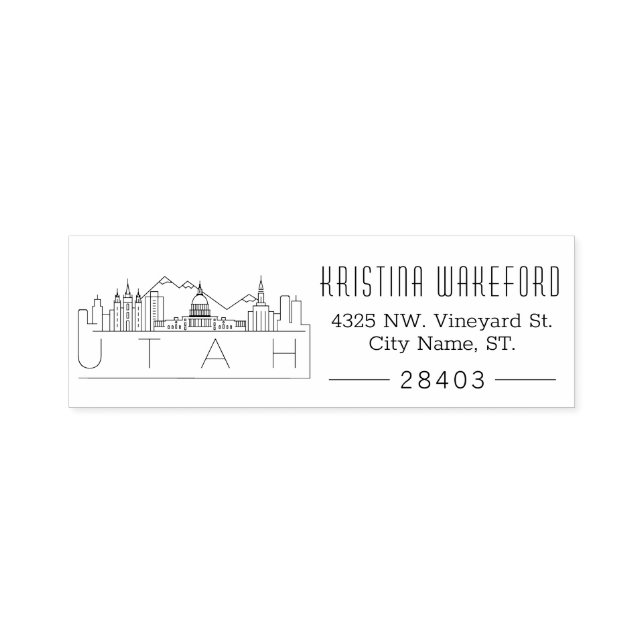 Utah | Custom Address Self-inking Stamp (Design)