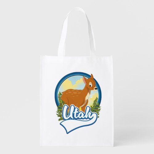 Utah Deer Travel logo Grocery Bag
