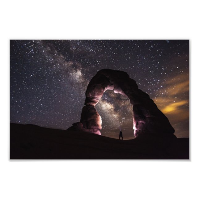 Utah Delicate Arch night stars milky way landscape Photo Print (Front)