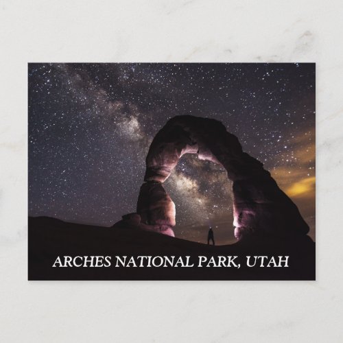 Utah Delicate Arch night stars milky way landscape Postcard