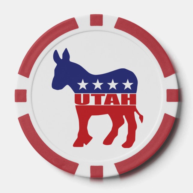Utah Democrat Donkey Poker Chips (Front)