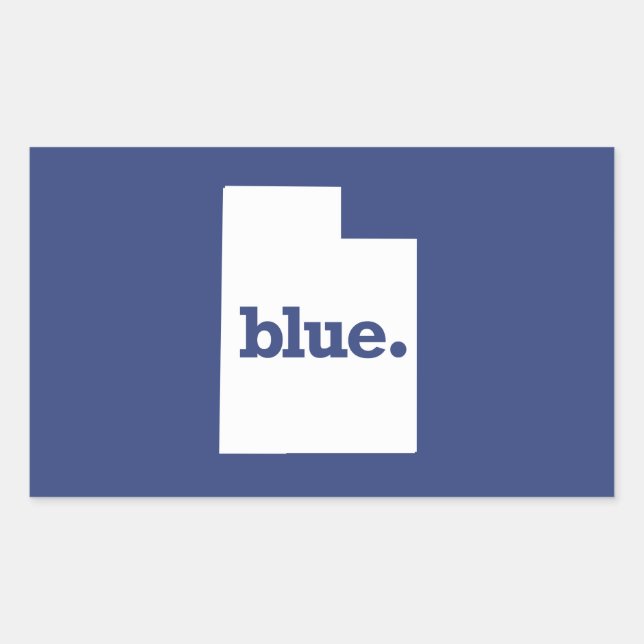 Utah Democrat Rectangular Sticker (Front)