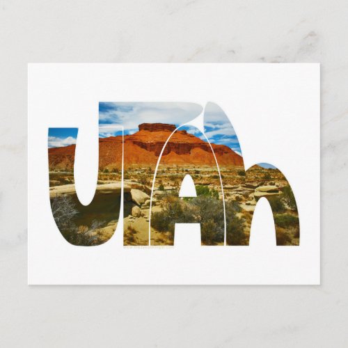 Utah desert logo postcard
