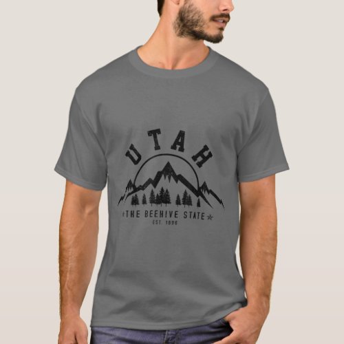 Utah Est 1896 State Vintage Mountains Nature T_Shirt