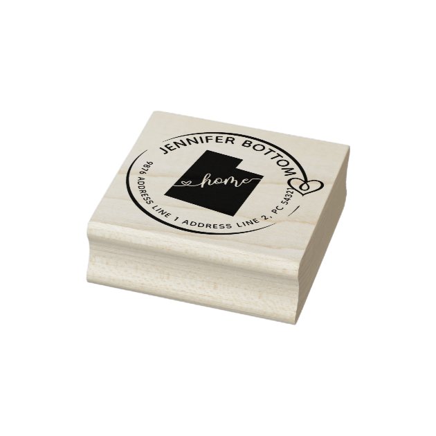 Utah Family return address business Rubber Stamp
