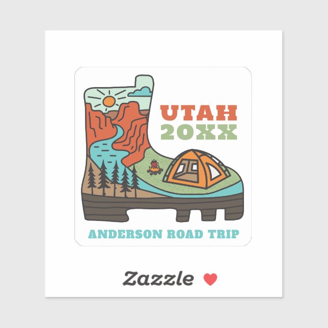Utah Family Vacation, Road Trip, RV Camping Sticker (Sheet)